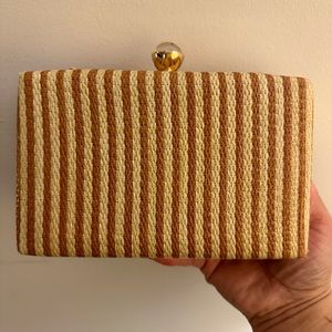 Cute cotton straw clutch